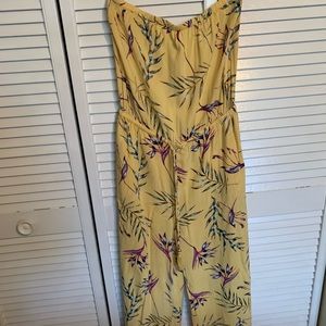 Yellow Floral Ankle Long Romper